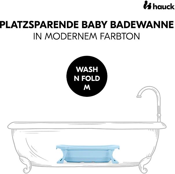 Hauck Babybadewanne »Wash N Fold M, Light Blue«, Faltbadewanne mit Wasserte günstig online kaufen