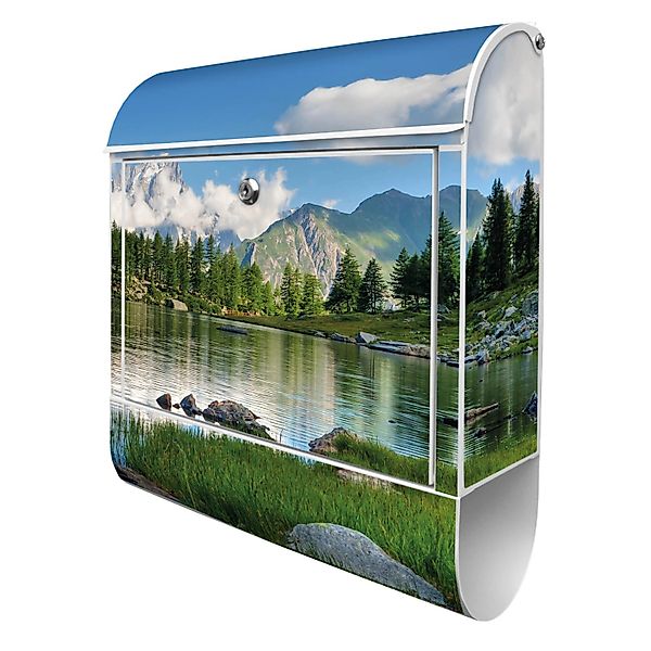 Banjado Design Briefkasten Weiß Pulverbeschichtet, 39x47x14cm, 2 Schlüssel, günstig online kaufen