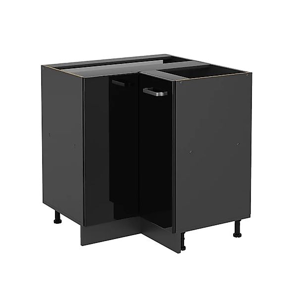 Vicco Eckunterschrank R-Line, Schwarz Hochglanz/Anthrazit, 75.6 cm ohne Arb günstig online kaufen