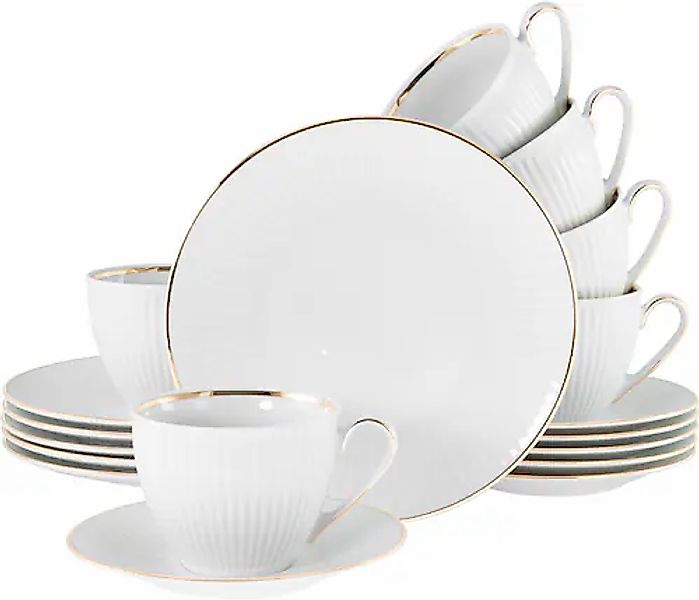 CreaTable Kaffeeservice »Valencia Gold, Kaffee-Service 18-tlg« Elegant, Gol günstig online kaufen