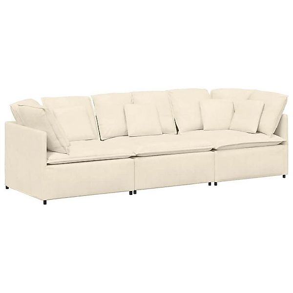 vidaXL Sofa Modulares Sofa mit Kissen Cordstoff Creme günstig online kaufen
