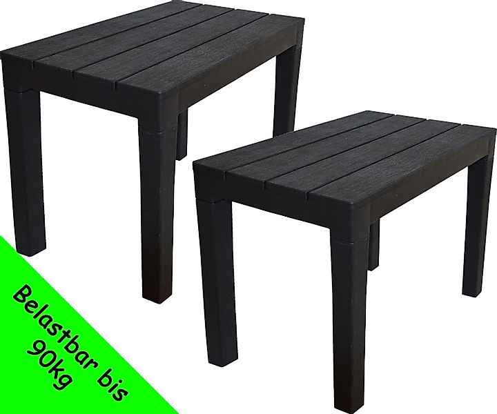 Progarden Gartentisch Gartenbank Beistelltisch Anthrazit Kunststoff günstig online kaufen