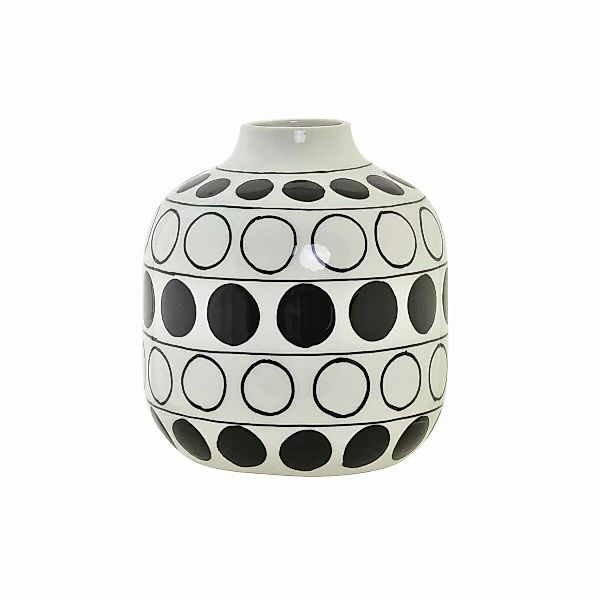 Vase Dkd Home Decor Porzellan Schwarz Weiß Moderne Kreise (16 X 16 X 18 Cm) günstig online kaufen