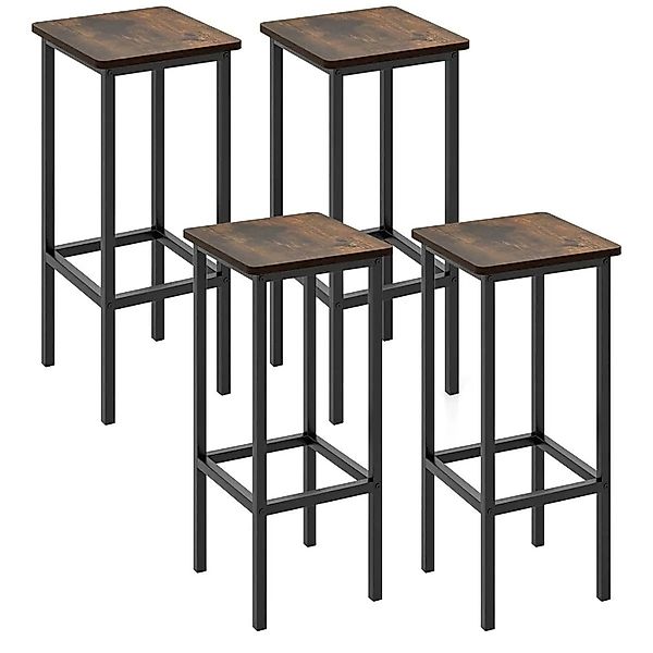 Costway Barhocker 4er Set mit Stahlgestell & Fußstütze für Esszimmer günstig online kaufen