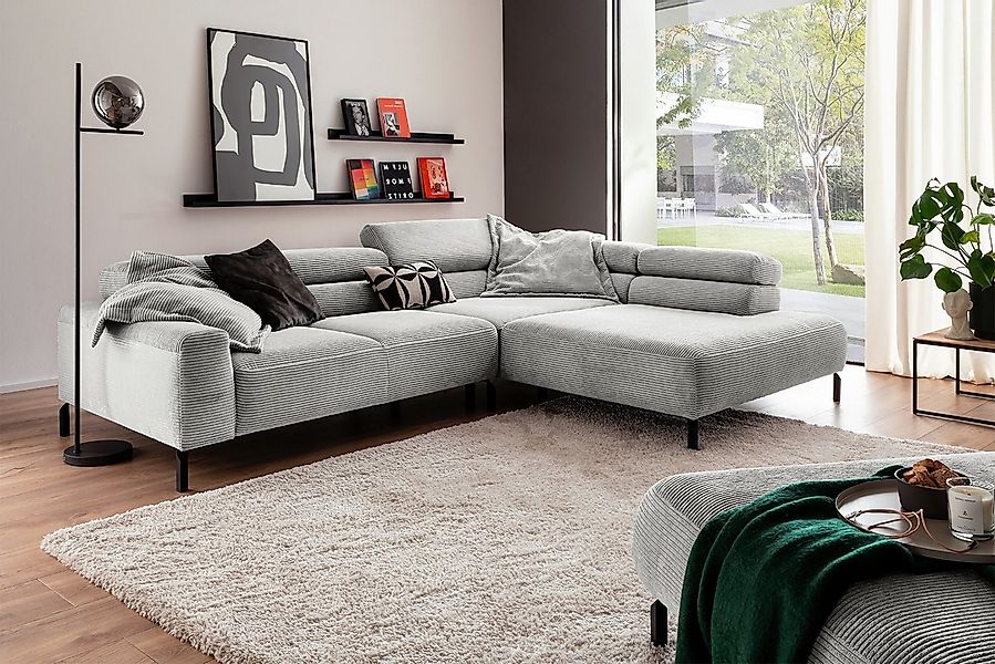 KAWOLA Ecksofa DELIA, L-Form rechts oder links, mit oder ohne Sitzvorzug, C günstig online kaufen