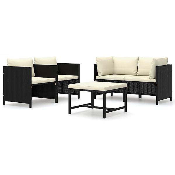 vidaXL Gartenlounge-Set 5-tlg. Garten-Lounge-Set mit Kissen günstig online kaufen