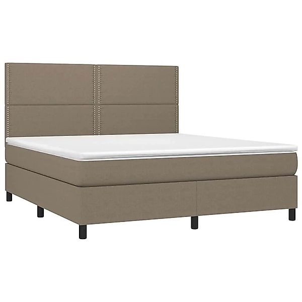 vidaXL Boxspringbett mit Matratze & LED Taupe 180x200 cm Stoff 3134817 günstig online kaufen