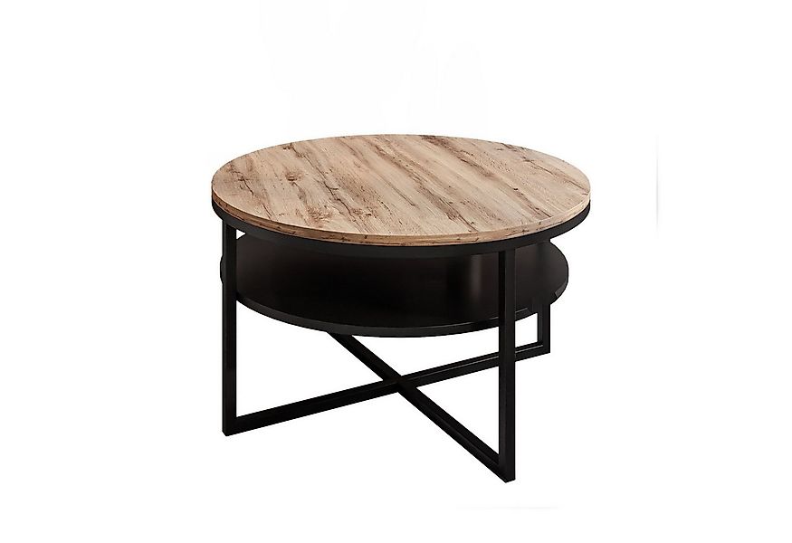 Lookway Couchtisch CIRI-X LOFT mit Ablage (1 Tisch), Durchmesser: ⌀ 70 cm günstig online kaufen