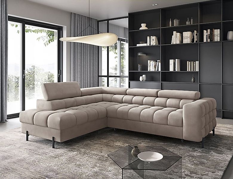 MOEBLO Ecksofa Ferrucio, modernes Schlafsofa mit Bettkasten & verstellbaren günstig online kaufen