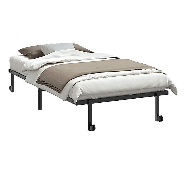 vidaXL Bett Bettgestell ohne Matratze Klappbar Schwarz 107x203 cm Stahl günstig online kaufen