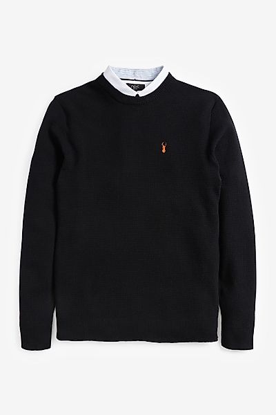 Next 2-in-1-Pullover Oxford-Pullover mit angedeutetem Hemd günstig online kaufen