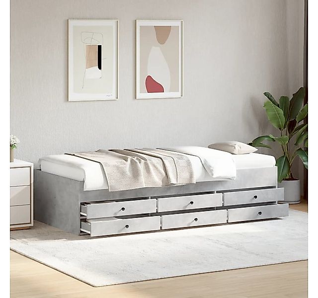 vidaXL Bett, Tagesbett mit Schubladen ohne Matratze Betongrau 90x190 cm günstig online kaufen
