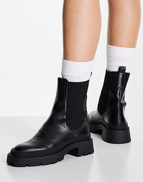 Pimkie – Chelsea-Stiefel mit elastischem Detail in Schwarz günstig online kaufen