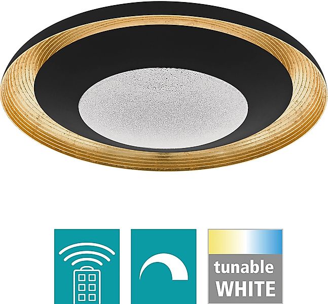 EGLO Deckenleuchte CANICOSA 2 Deckenlampe, gold, günstig online kaufen
