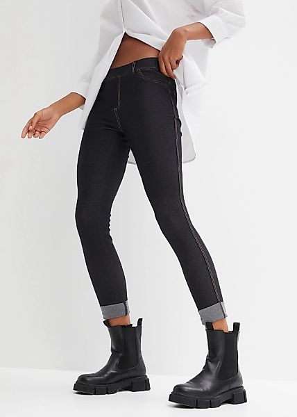 bonprix Leggings "Leggings in Jeansoptik aus Baumwoll-Mix" aus Baumwolle, P günstig online kaufen