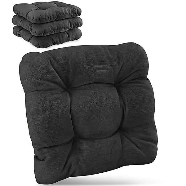Beautissu HighLux SK Stuhlkissen 40x40x8cm Anthrazit 4tlg günstig online kaufen