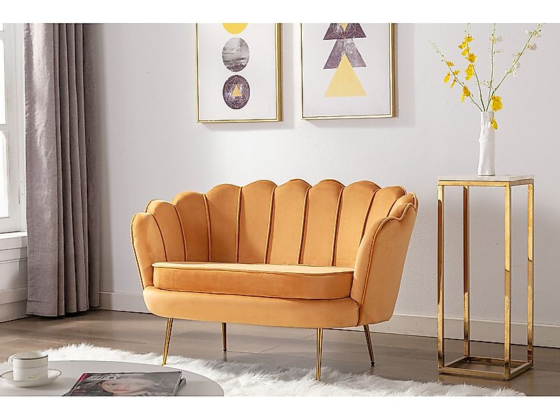 Muschelsofa 2-Sitzer - Samt - Senfgelb - DANDELION von Pascal Morabito günstig online kaufen