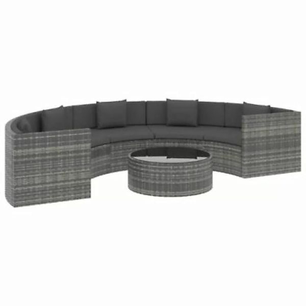 vidaXL 6-tlg. Garten-Lounge-Set mit Auflagen Poly Rattan Grau Garten-Sofa-S günstig online kaufen