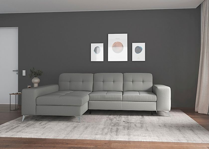 sit&more Ecksofa »Baviene L-Form« inklusive Sitztiefenverstellung und Feder günstig online kaufen