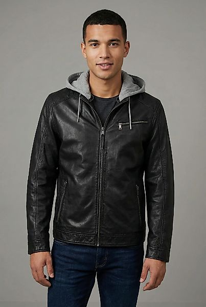 Mauritius Lederjacke "MMBarlo" mit Kapuze mit abnehmbarer Kapuze günstig online kaufen
