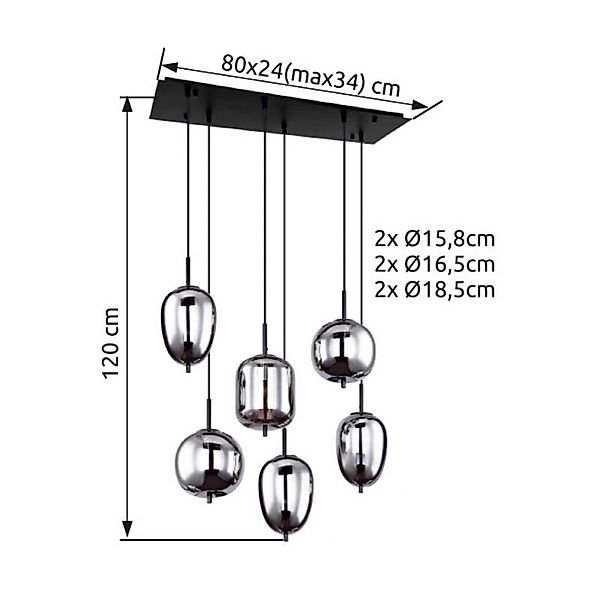 GLOBO LIGHTING Hängeleuchte Hängeleuchte Hängelampe Wohnzimmer günstig online kaufen