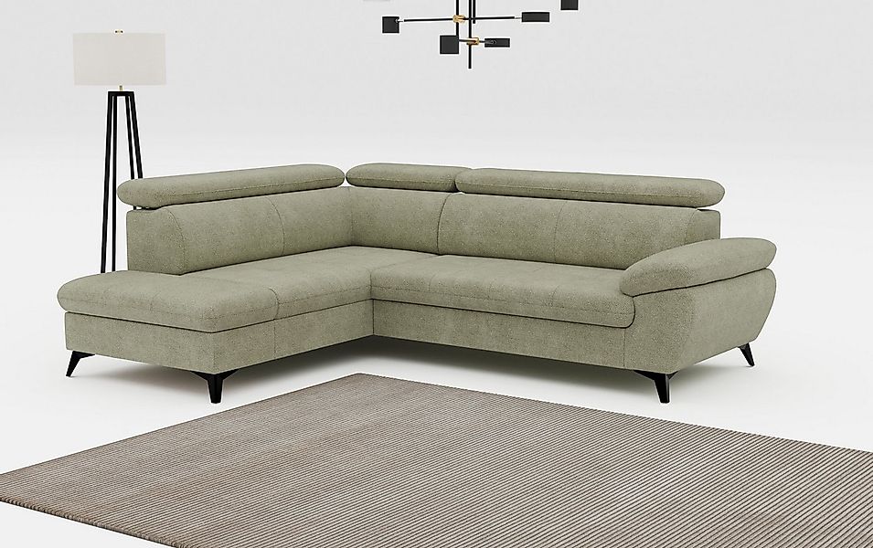 COTTA Ecksofa Hudson L-Form, mit Kopfteilverstellung, wahlweise mit Bettfun günstig online kaufen