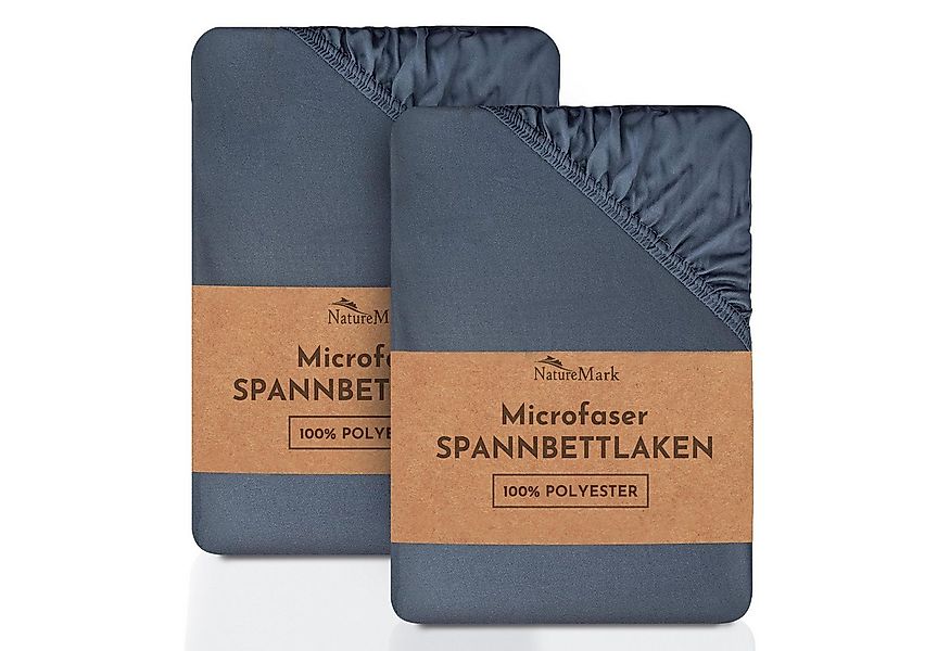 NatureMark Spannbettlaken 2er-Set Mikrofaser Spannbetttuch, Polyester, Gumm günstig online kaufen