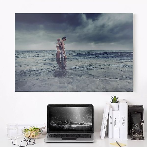 Leinwandbild Portrait - Querformat Lovers And The Sea günstig online kaufen