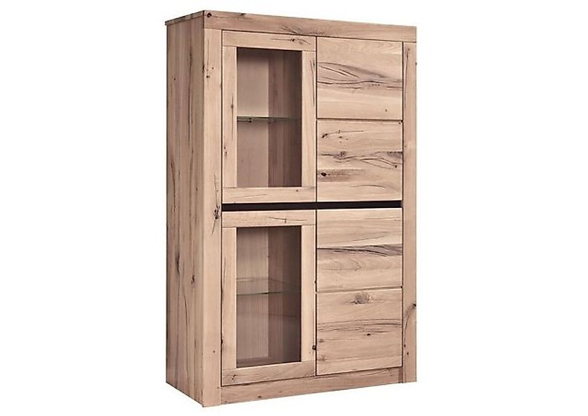 Massivmoebel24 Standvitrine (Vitrine Wild-/Zerreiche 95x42x150 bianco geölt günstig online kaufen