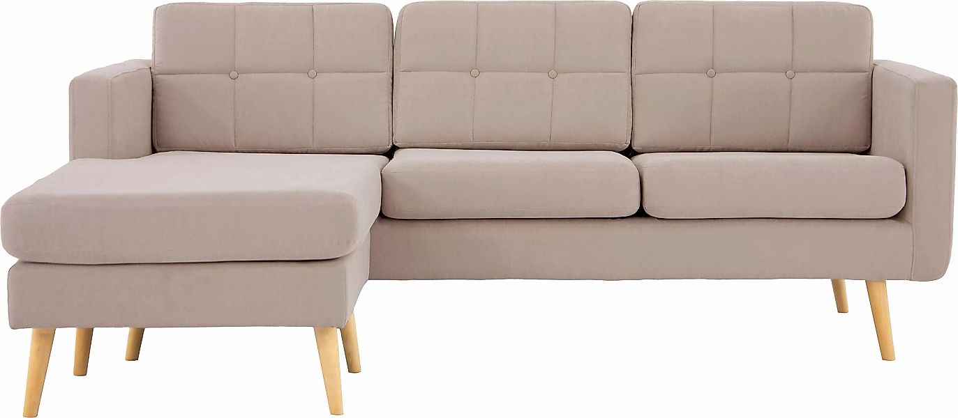 Home affaire Ecksofa "Brest L-Form", mit Knopfheftung und Steppung im Rücke günstig online kaufen