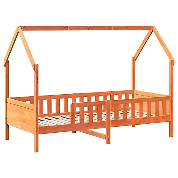 vidaXL Kinderbett Hausbett Wachsbraun 90x190 cm Massivholz Kiefer 850709 günstig online kaufen