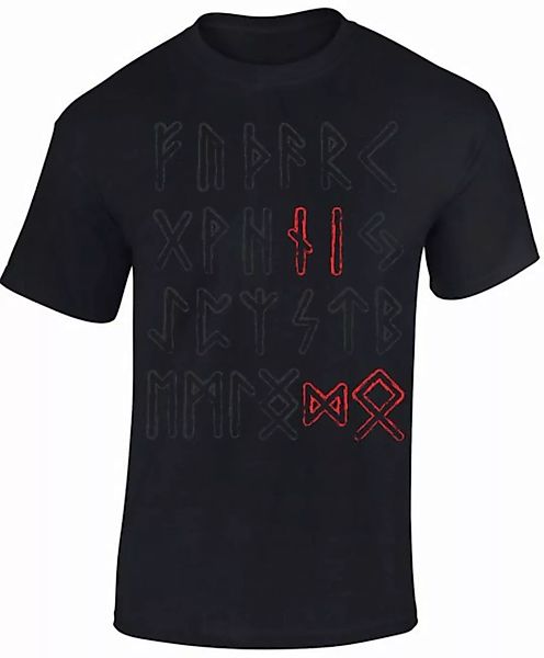 Baddery Print-Shirt Wikinger Tshirt, Odin Runen, Viking Shirt Männer, hochw günstig online kaufen