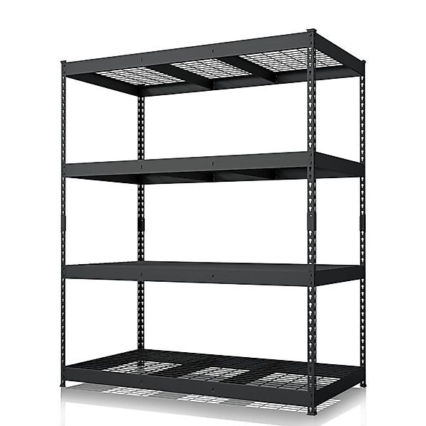 Floordirekt Schwerlastregal Yukon Rivet 4 Böden Schwarz 160 x 150 x 80 cm günstig online kaufen