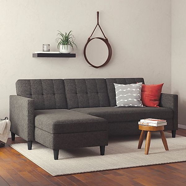 Dorel Home Ecksofa "Hartford II" mit Bettfunktion und Stauraum, Recamiere b günstig online kaufen