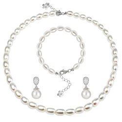 ibettertec Perlenketten-Set Perlenkette 8-9mm Süßwasserperlen Pearls günstig online kaufen