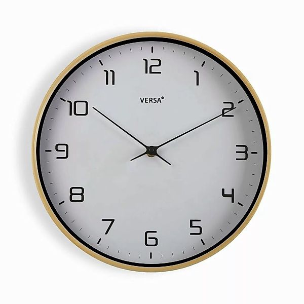 Wanduhr Versa Holz Weiß 30,5 X 4,3 X 30,5 Cm Quarz Polyurethan günstig online kaufen