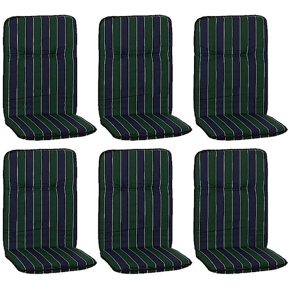 Beo Sitzauflage Hochlehner Eagle 6er-Set Blau-Dunkelgrün gestreift günstig online kaufen