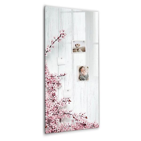 Tulup Beschreibbare Glasmagnettafel Blumen Auf Holz 60x120 cm Magnettafel B günstig online kaufen