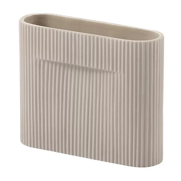Vase Ridge Small keramik weiß beige / H 16,5 cm - Keramik - Muuto - Beige günstig online kaufen