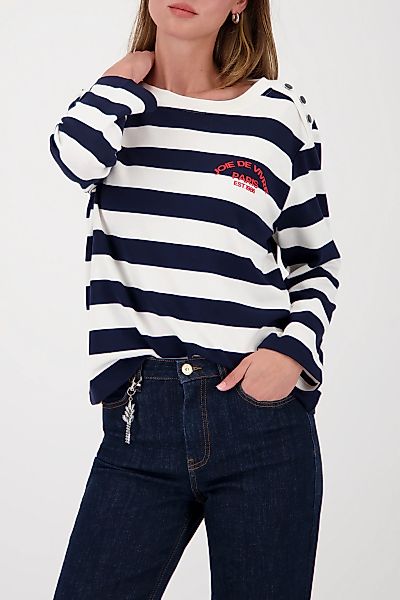 Monari Sweatshirt, Rundhalsausschnitt, Regular Fit, Knopfleiste an der Schu günstig online kaufen