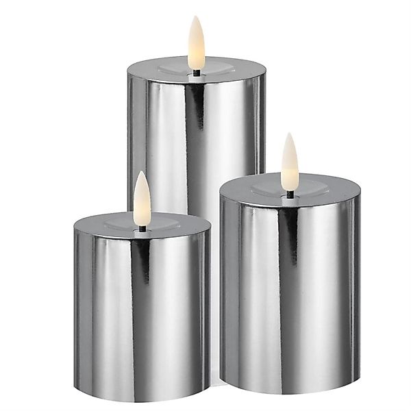 MARELIDA LED-Kerze LED Kerzenset silber glänzend günstig online kaufen