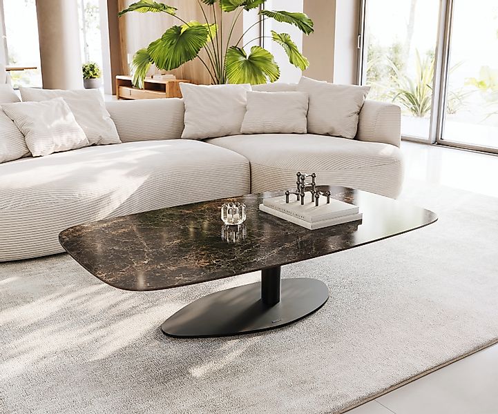 Couchtisch Edge Boot 140x80 cm Keramik Laminam® Emperador Extra Lucidato Du günstig online kaufen