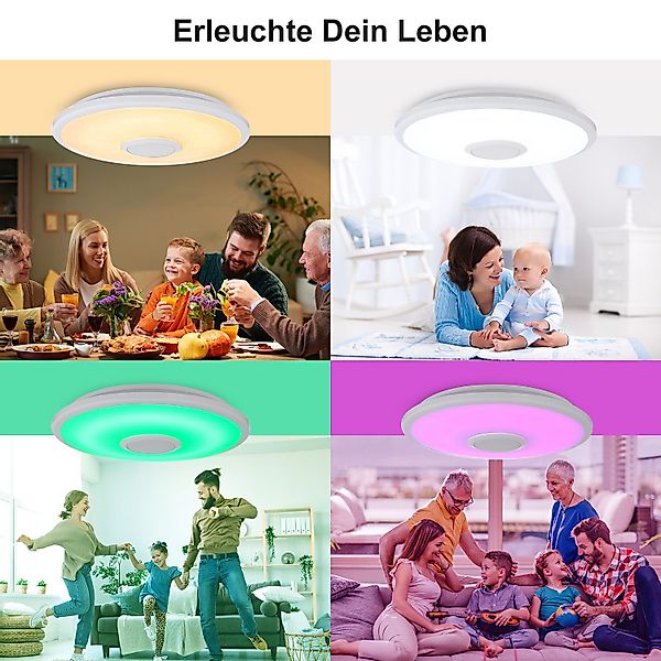 LETGOSPT Deckenleuchte LED Deckenlampe RGB Bluetooth günstig online kaufen