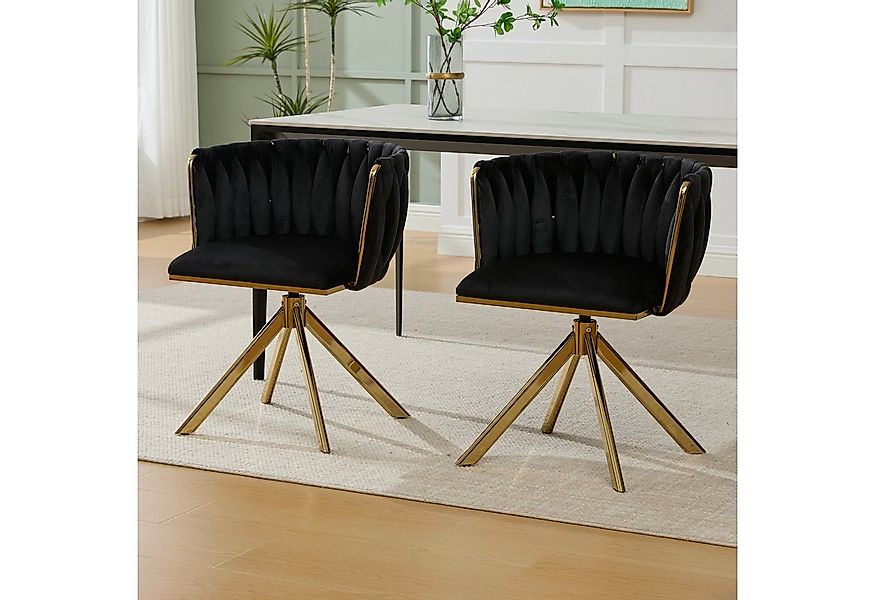 STILVORA Esszimmerstuhl mit goldenen Beinen,Bürostuhl Ankleidestuhl aus Sam günstig online kaufen