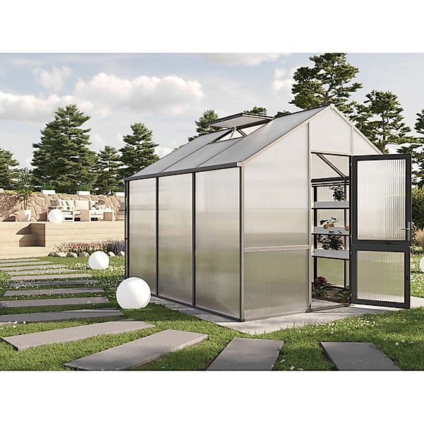 KGT Gewächshaus Anthrazit-Grau 9,59 m² günstig online kaufen