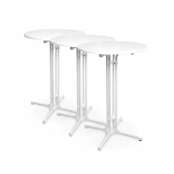 Beautissu Bellini Stehtisch Ø80xH110cm Weiß 3tlg günstig online kaufen