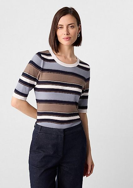 comma Kurzarmpullover Strickpullover Kurzärmeliger Strickpullover mit dezen günstig online kaufen