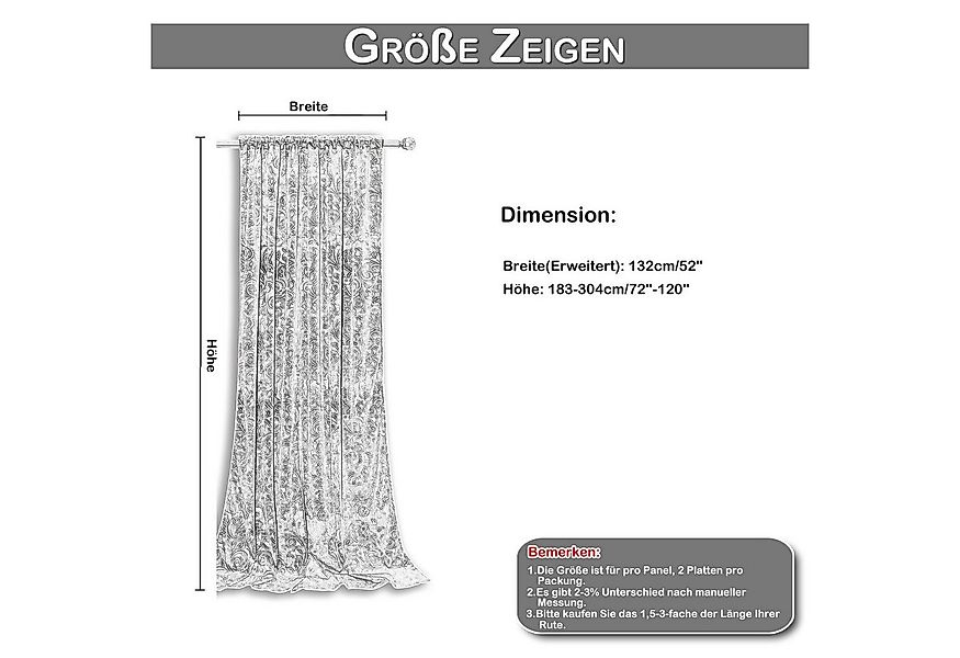 Jibenhome Vorhang Gardinen Blickdicht Vorhang Samt (2 St), abdunkelnd, Ther günstig online kaufen