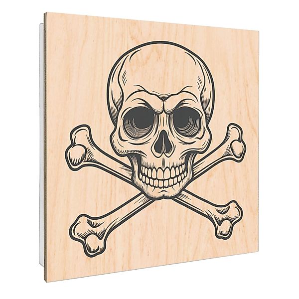 Banjado Schlüsselkasten mit Holzfront 30x30cm Weiß Scharnier Links 50 Haken günstig online kaufen