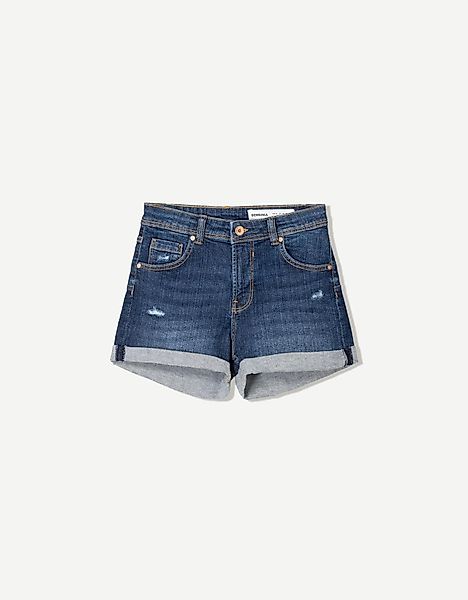 Bershka Jeansshorts Mit Roll-Up Damen 44 Blau günstig online kaufen